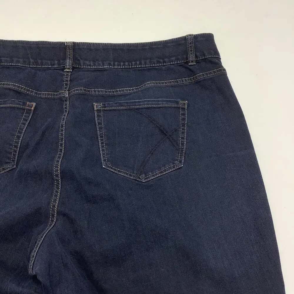 Lane Bryant Jeans Womens 24 Blue High Rise Straight Stretch Tummy Control